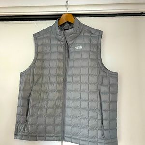 Gray quilted North Face vest